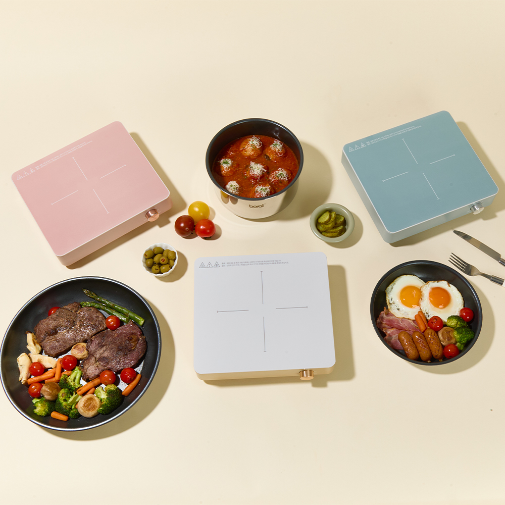 파스텔 사각 세라믹 글라스 IH 전기렌지 인덕션 렌지 다이얼 인덕션 1구