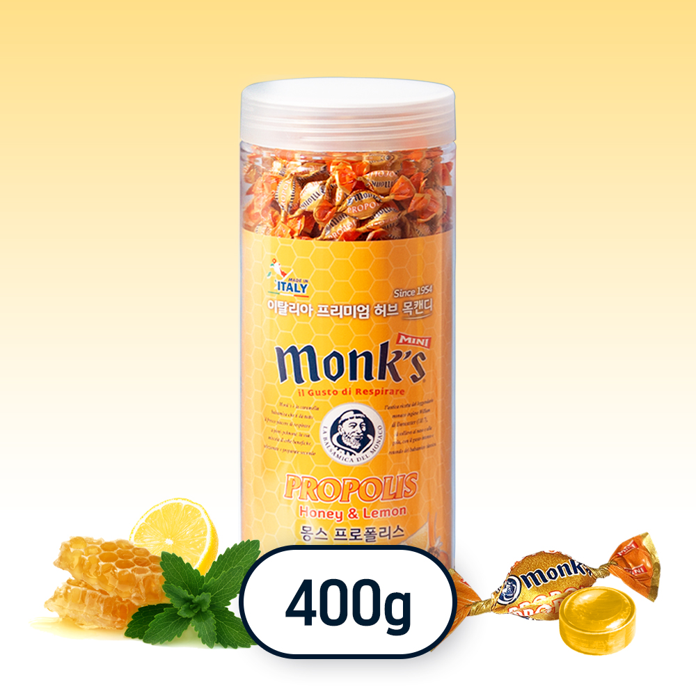 몽스 프로폴리스 캔디 이탈리아 민트 목캔디 박하사탕 400g, 1개 제품 이미지