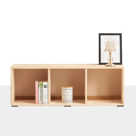 거실책꽂이 1단책장 원목 아이방책장 고무나무 1단 3칸