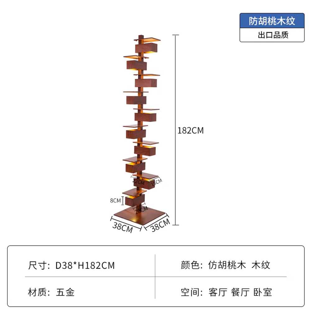 원목 장스탠드 플로어램프 독서등 침실 카페 거실 38x182cm 블랙 / 3색 조광 이미지 6