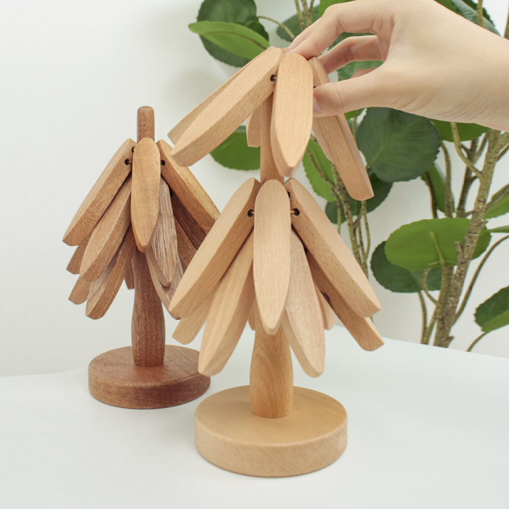 원목 냄비받침대 우드 트리 나무 캠핑 집들이선물 인테리어 소품 - 상품 이미지