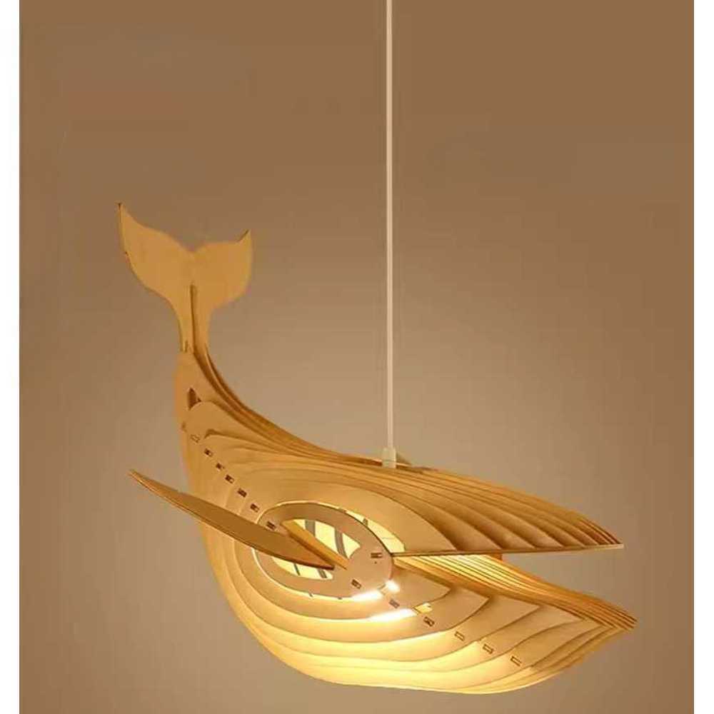 고래 조명 원목 아이방꾸미기 우드 일식당 포인트 LED 60cm - 상품 이미지