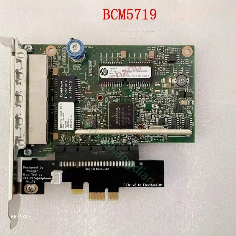 hp호환 331FLR NEC Broadcom BCM5719 기가비트 4 포트 네트워크 인터페이스 카드