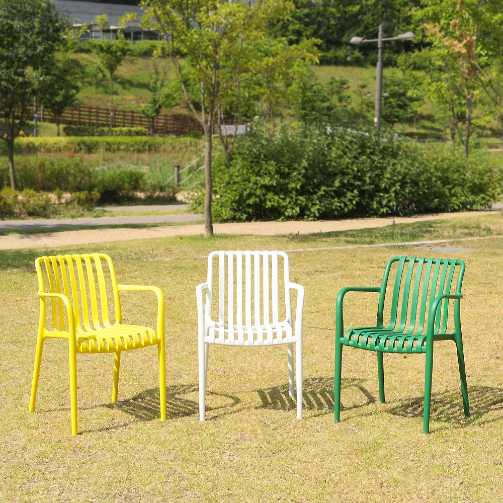 오로라 크림 야외용 정원 테라스 카페체어 플라스틱 의자