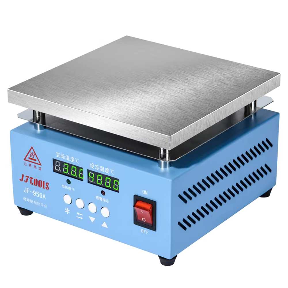 PCB 핫플레이트 작업대 예열판 납땜 가열판 수리 부품 150x150mm 엣지 가드 듀얼 디지털 - 상세 이미지 5