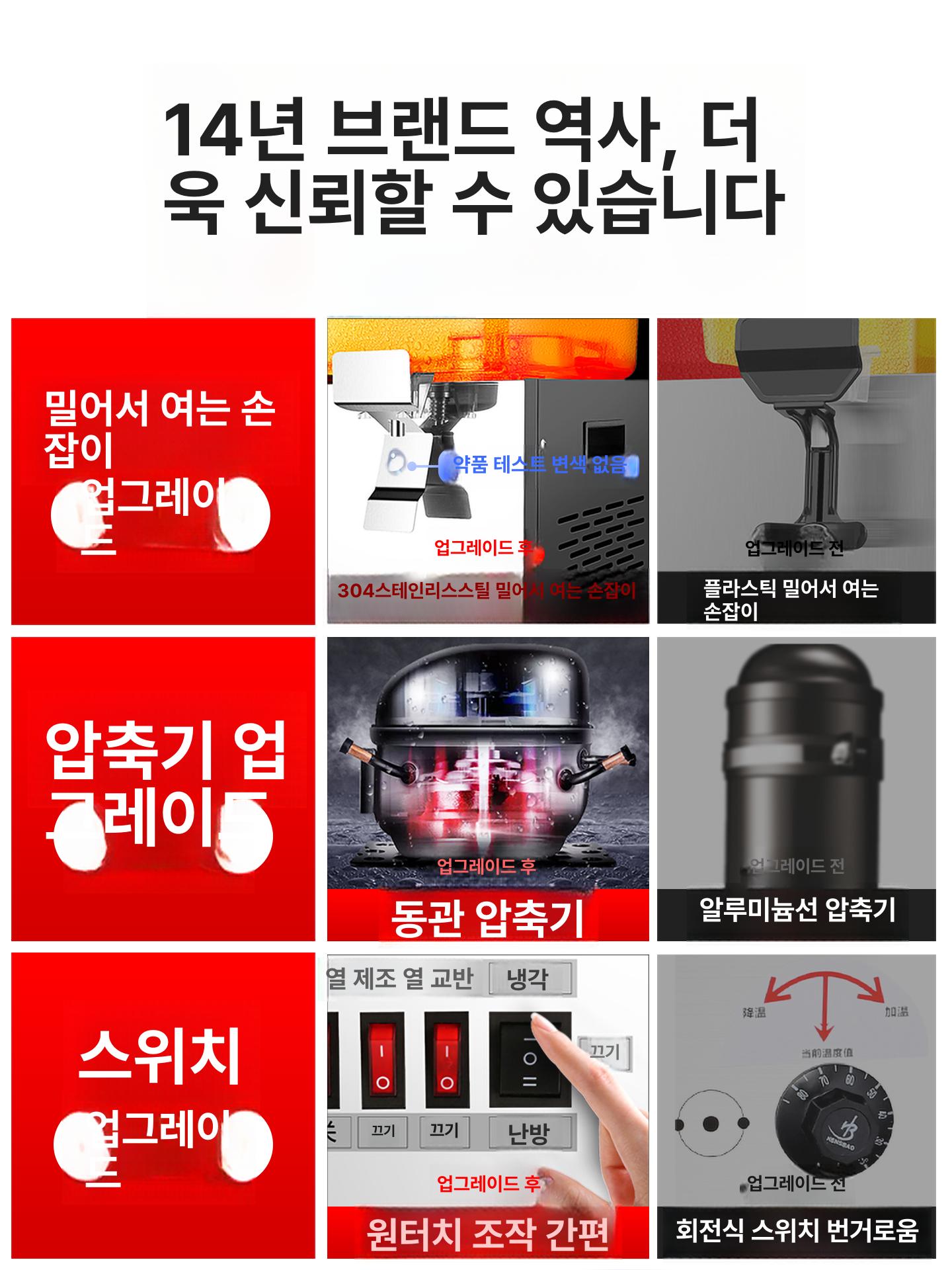 업소용 음료디스펜서 뷔페 음료 예식장 3구 쥬스 워터 물통 대용량 음료통 - 상세 이미지 4
