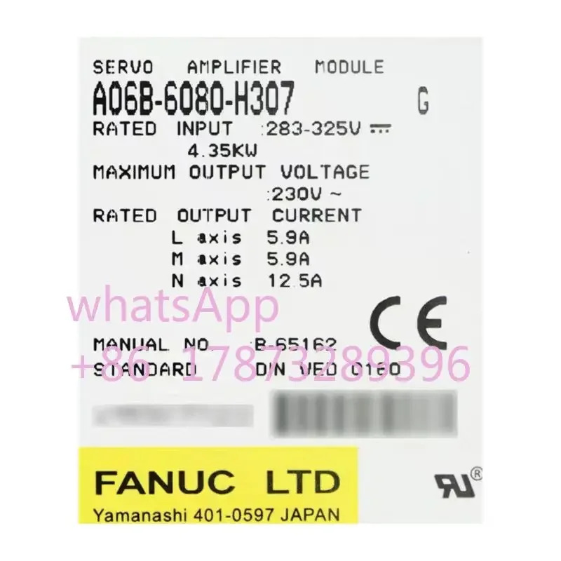 리퍼 A06B-6080-H307 A06B 6080 H307 서보 증폭기 모듈 완료 OK