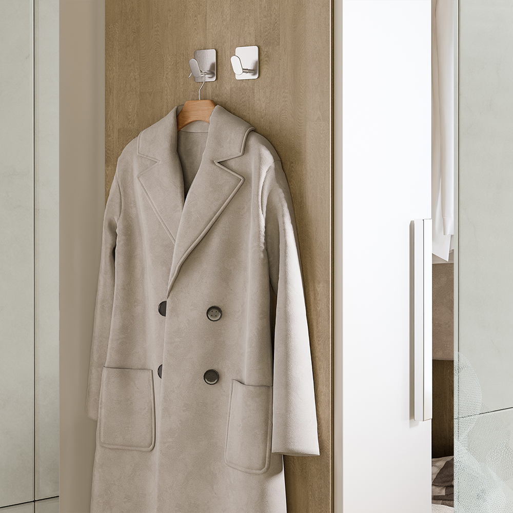 무타공 접착식 스텐 욕실걸이 후크 화장실 샤워볼 고리 가방 모자 걸이 이미지 2