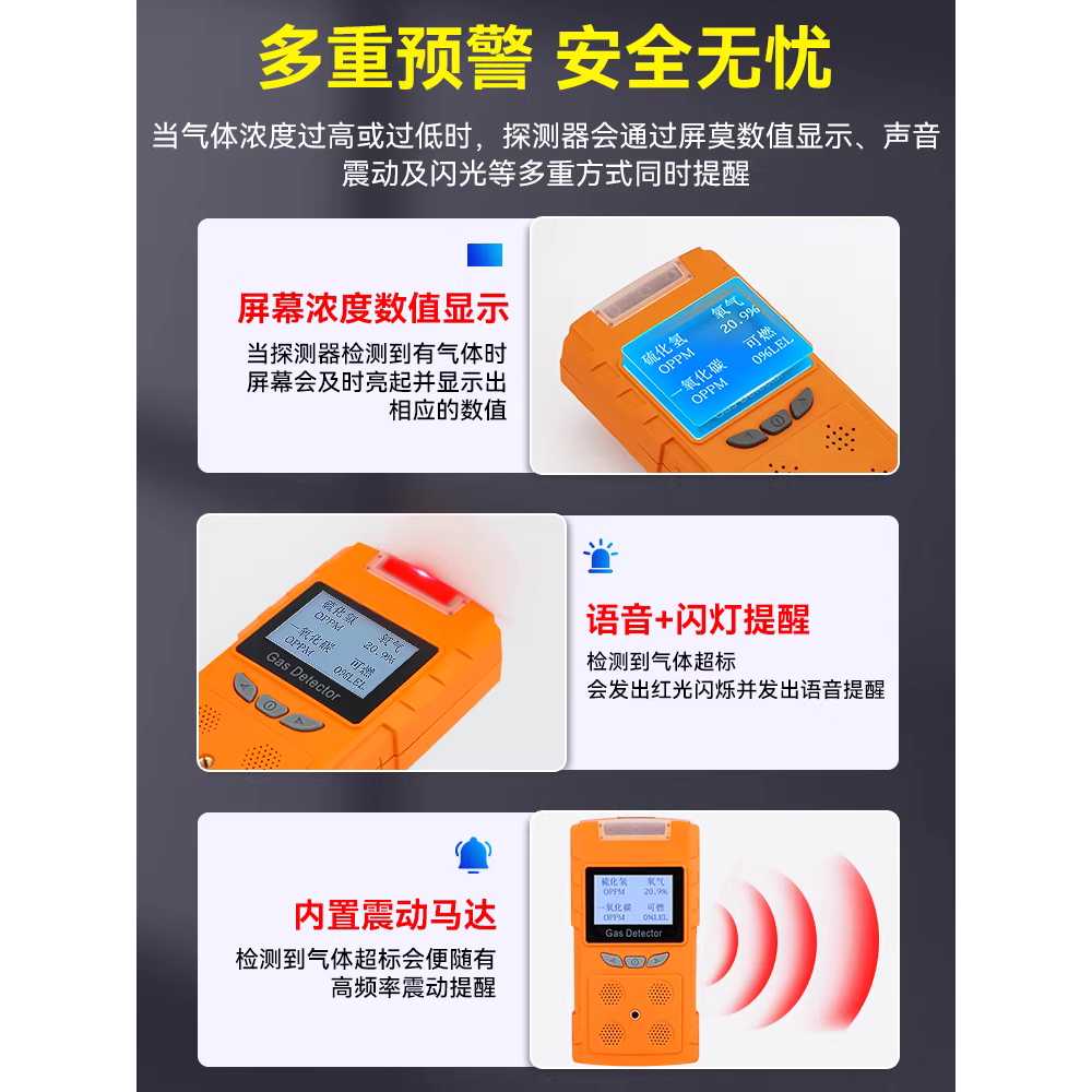 휴대용 산소 농도 측정기 가스 탐지기 디지털 다기능 일산화탄소(CO) - 상세 이미지 3