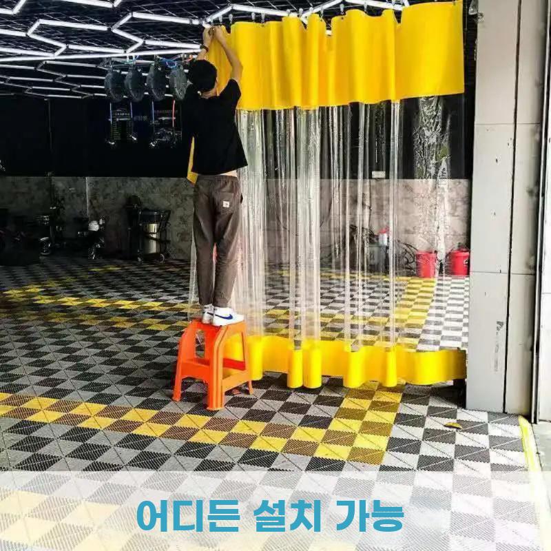 투명 방수 차단 커튼 슬라이딩 방풍 냉기차단 상업용 - 상세 이미지 3