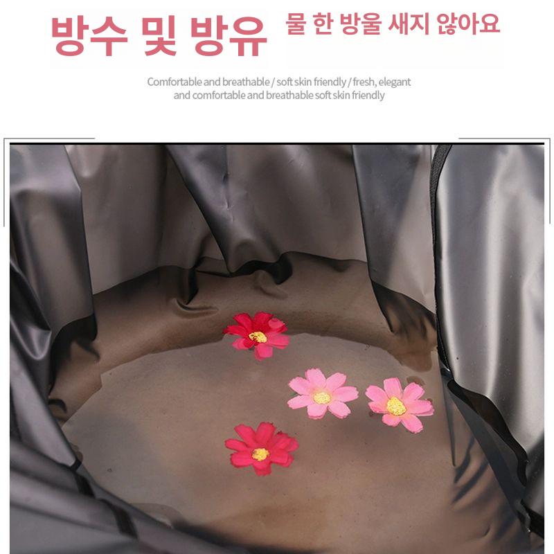 방수 앞치마 빅사이즈 긴소매 성인미술가운 긴팔 찍찍이 TPU 긴팔 포켓 가죽 핑크 - 상세 이미지 4