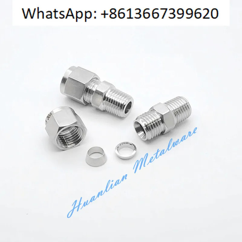 6PCS 304 스테인레스 스틸 이페룰 직선형 터미널 파이프 커넥터 M5x0.8 M6x1 M8x1 M10x1 M12 x1