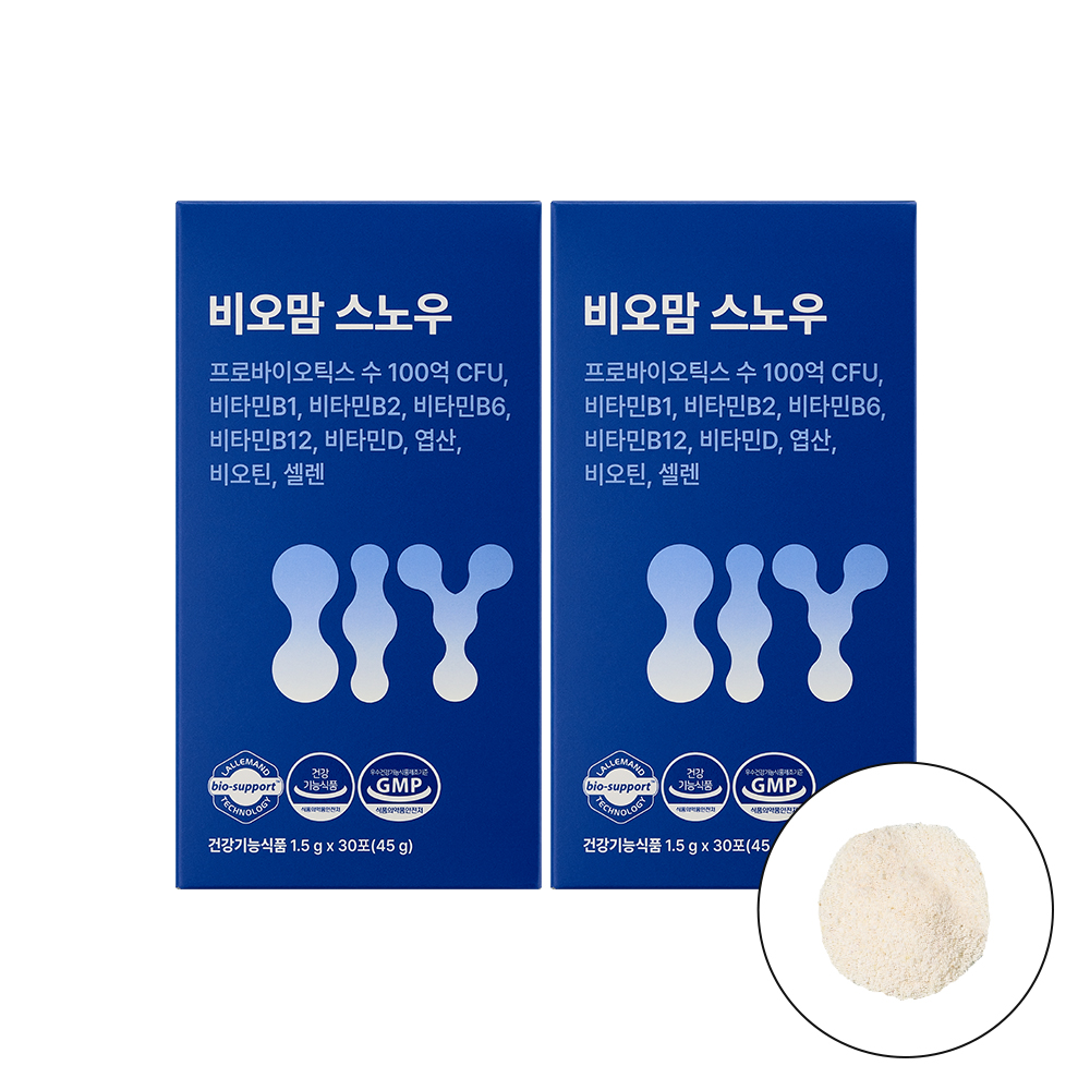 비오맘 스노우 100억 유산균 프로바이오틱스 30포, 2개 - 상품 이미지