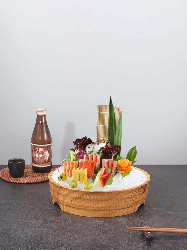 회 플레이팅 접시 일식 해산물 모듬 드라이아이스 도마 횟집용 용기