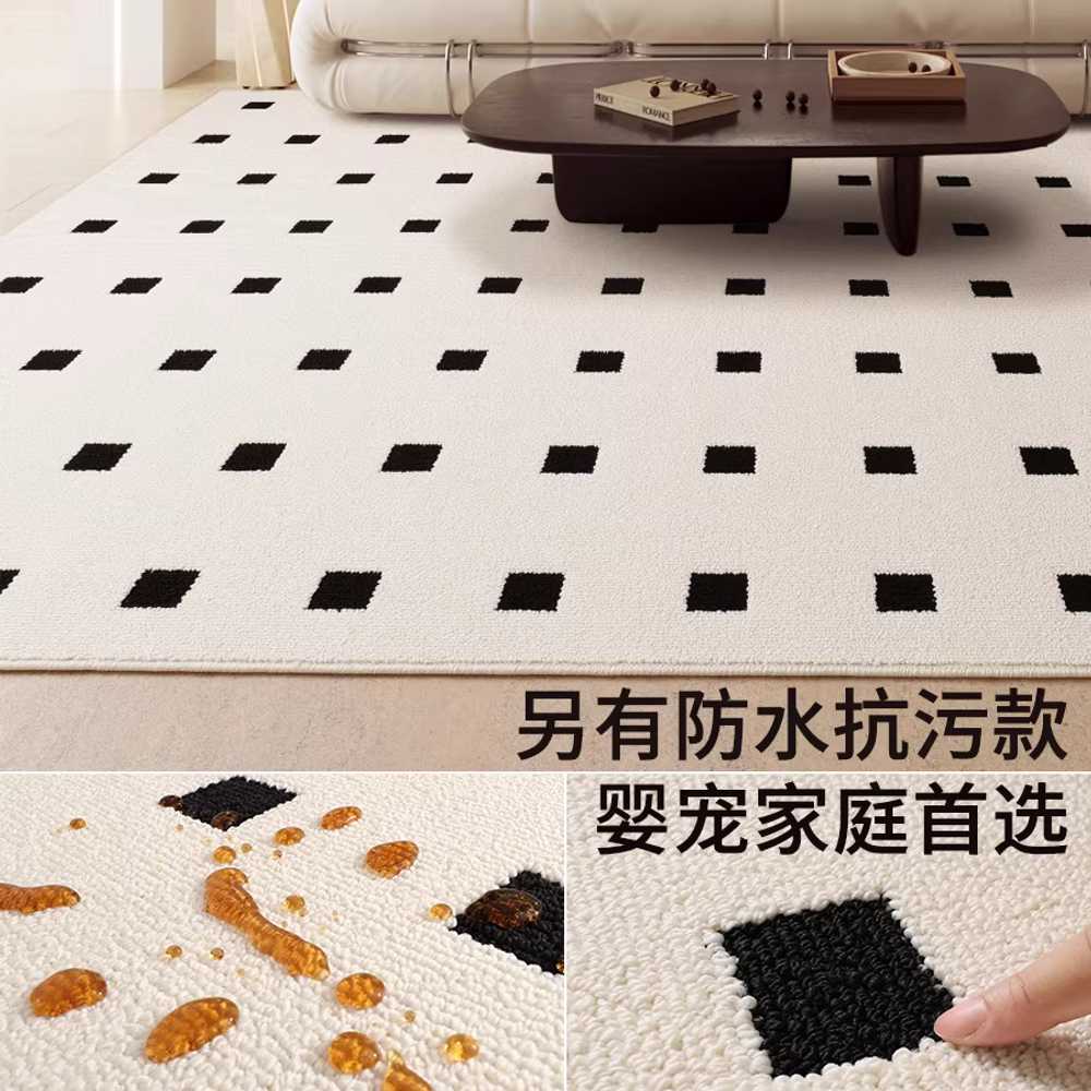 벨기에 러그 거실카페트 패턴 인테리어 고급 단모 울 클래식 블랙스톤 - 방수 140x200cm - 상세 이미지 5