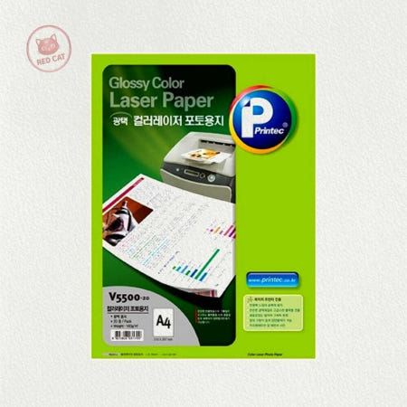 레이저 포토 컬러 A4 인화 광택 사진 프린터 용지 1개입