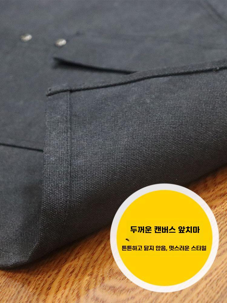두꺼운 방수 캔버스 앞치마 남성 작업용 커스텀 가능 - 상세 이미지 2