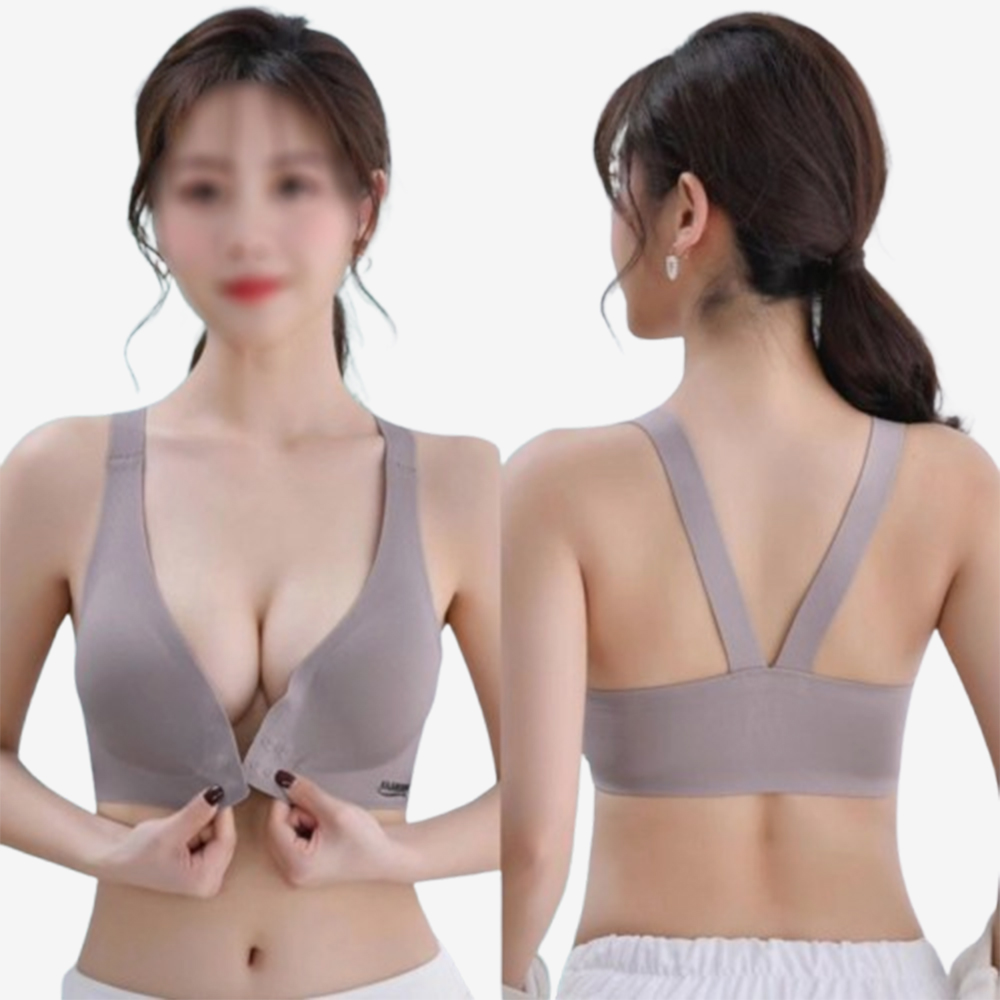 여름 앞후크 심리스 브라탑 노와이어 벌어진 가슴 모아주는 브라 - 상품 이미지