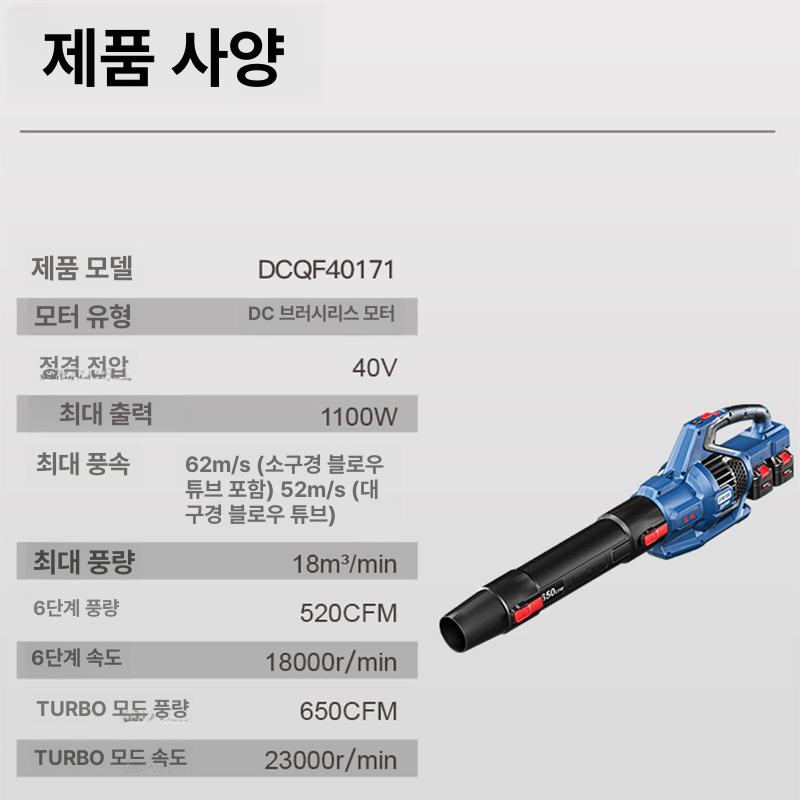 낙엽 청소기 블로워 송풍기 무선 미니 전동 야영 캠핑용 다기능 고출력 - 상세 이미지 4