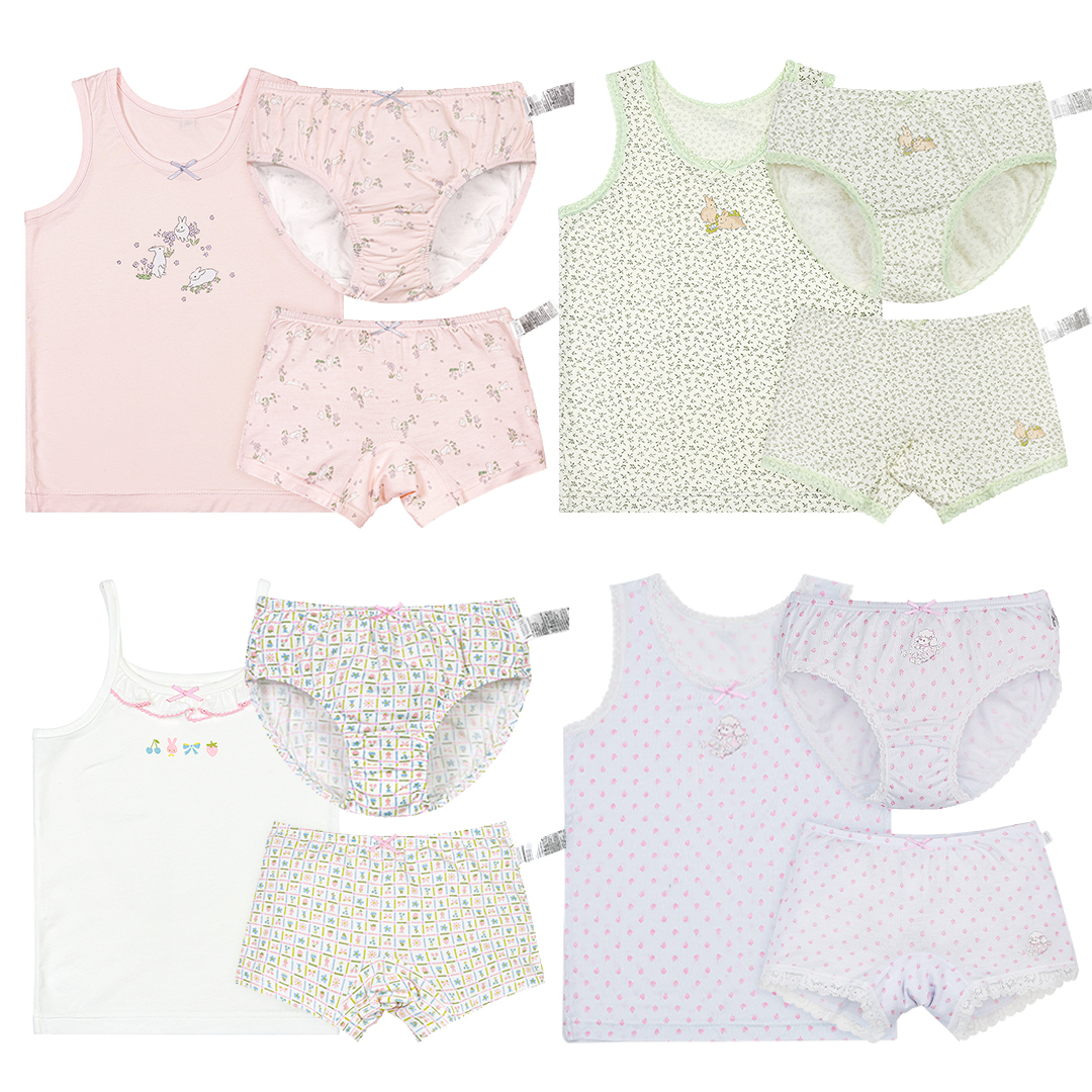 [삐삐롱]무형광 여아 사계절 런닝 팬티 드로즈 반팔티 제품 이미지