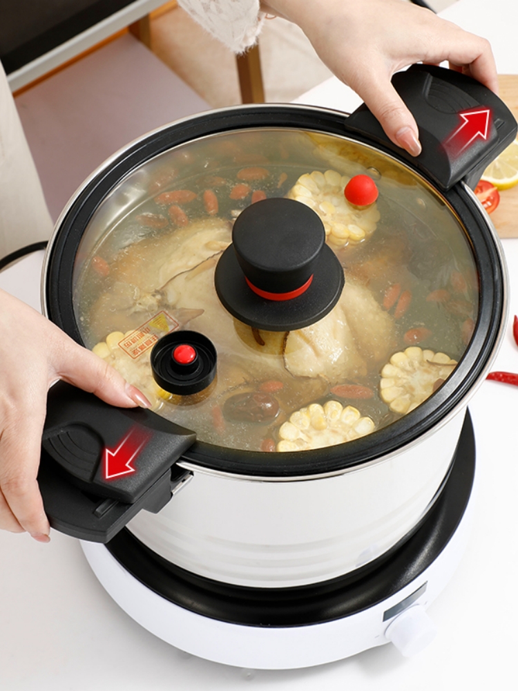 다용도 저압냄비 인덕션 대용량 스텐 대형 압력찜솥 찜기 22cm 4L - 상세 이미지 3