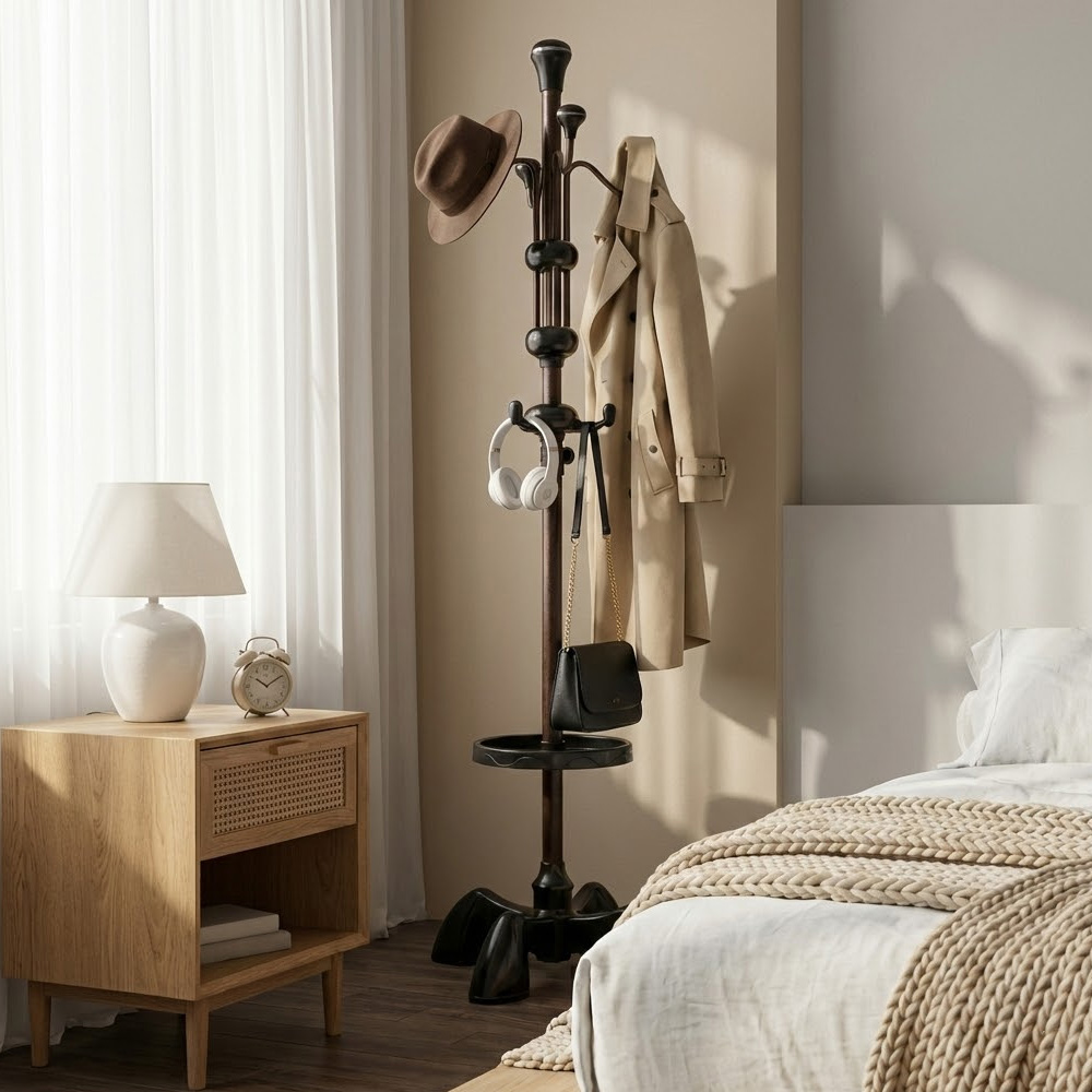튼튼한 조립식 스탠드 옷걸이 스탠딩 폴행거 스탠드형 외투걸이