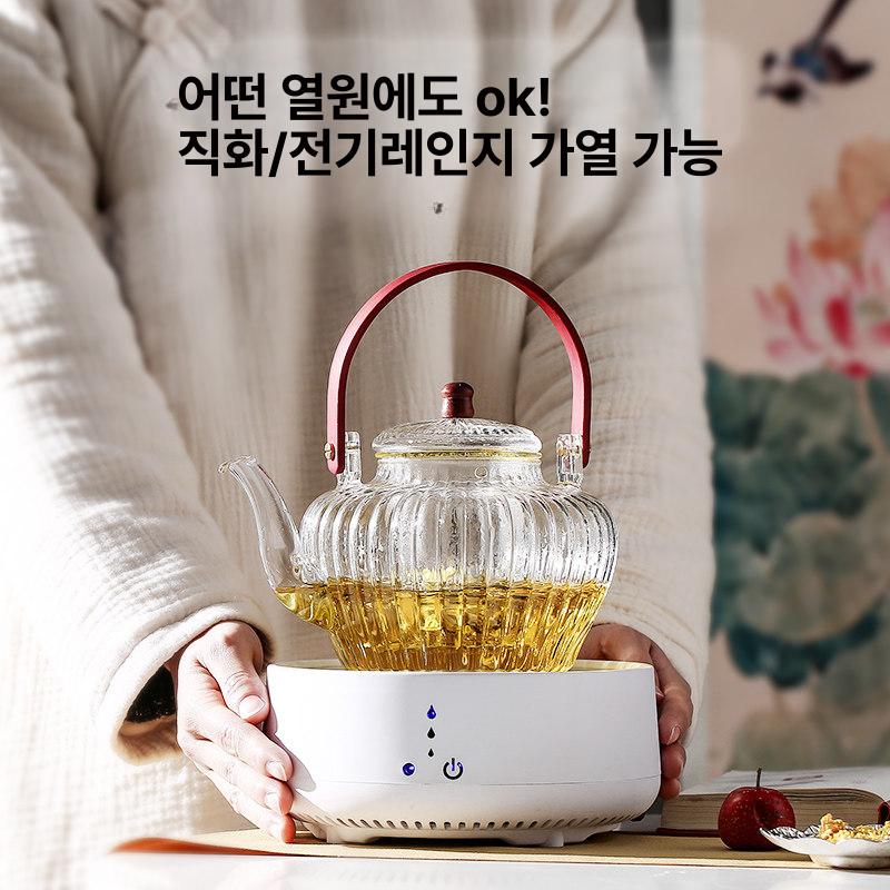 유리 손잡이 하이라이트용 소형 주전자 엔틱풍 물끓이는 링보 요정 + 고양이 눈 스마트 세라믹 스토브 - 상세 이미지 2