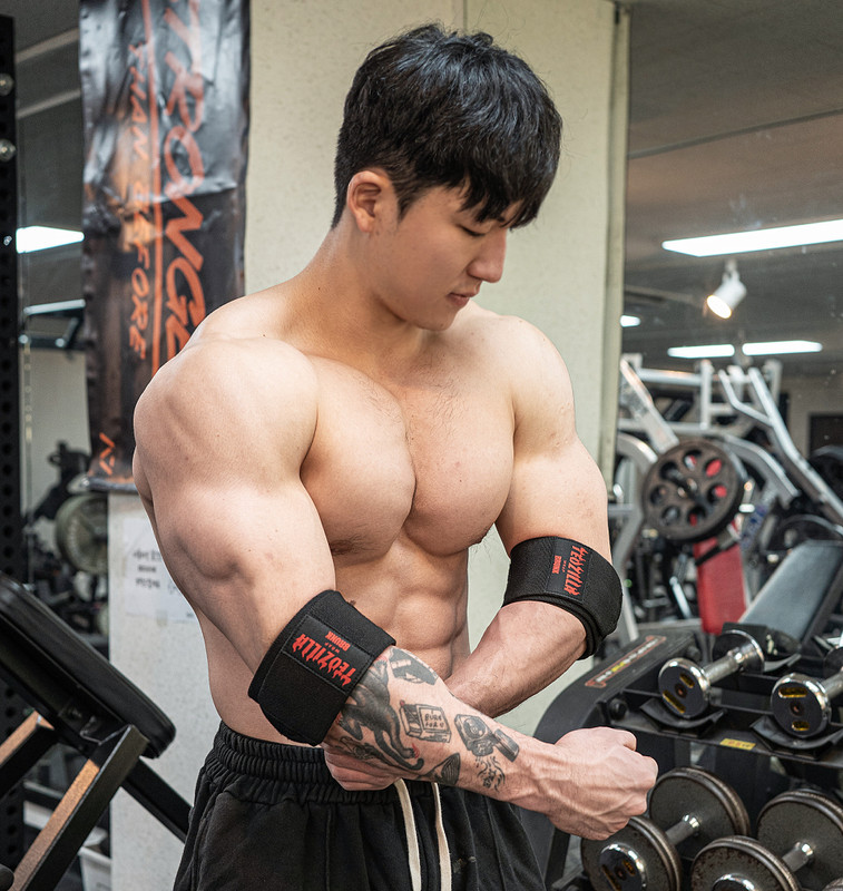 브렁크 터질라 헬스 팔꿈치보호대 팔 엘보우랩 엘보보호대 밴드 테이핑 이미지 7