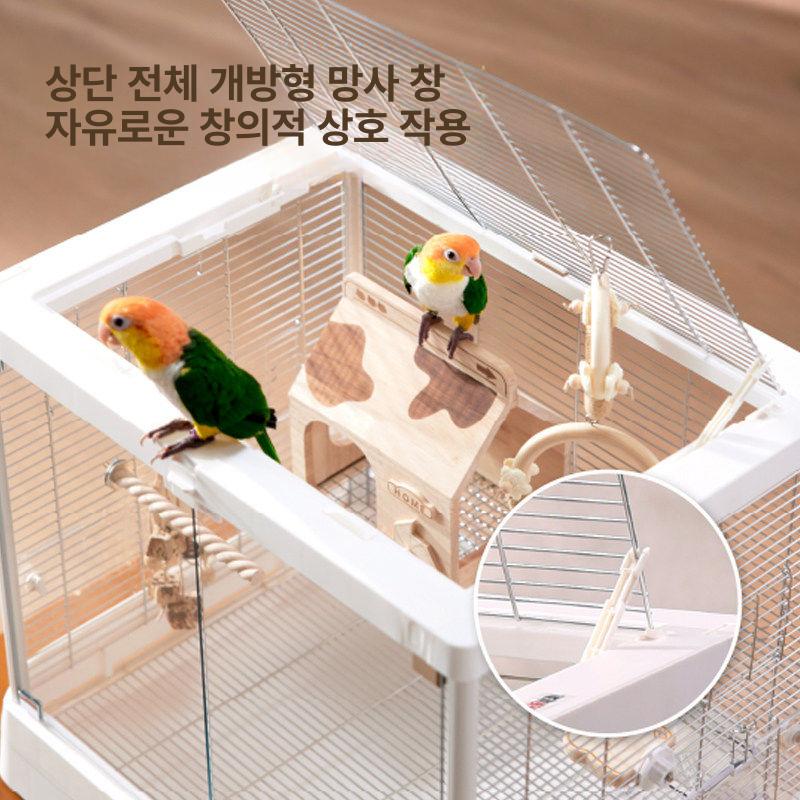 앵무새 아크릴 새장 케이지 날림장 사육장 놀이터 대형새장 하우스 이동장 투명 - 상세 이미지 4