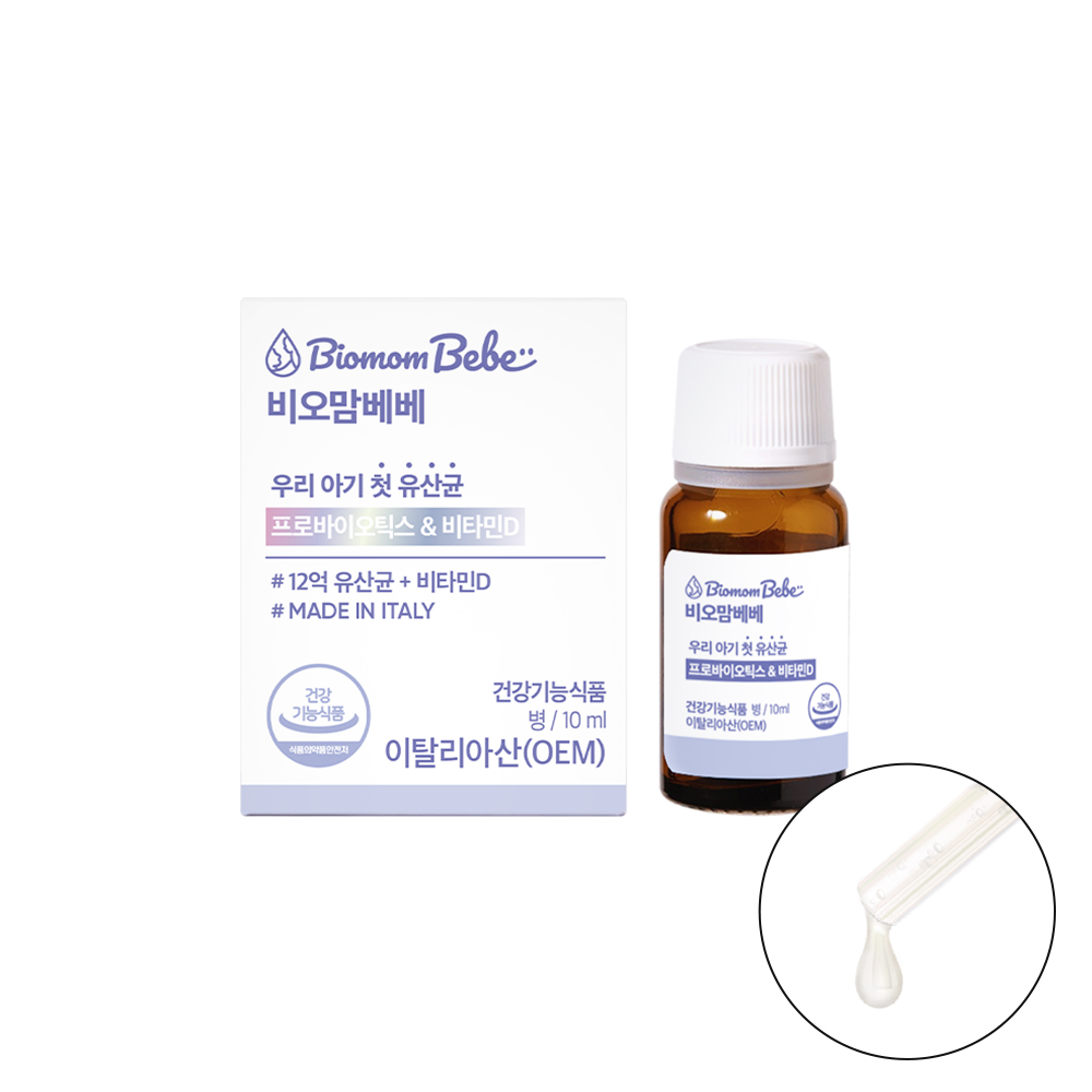 비오맘 베베 드롭형 12억 유산균 비타민D 10ml, 1개 제품 이미지
