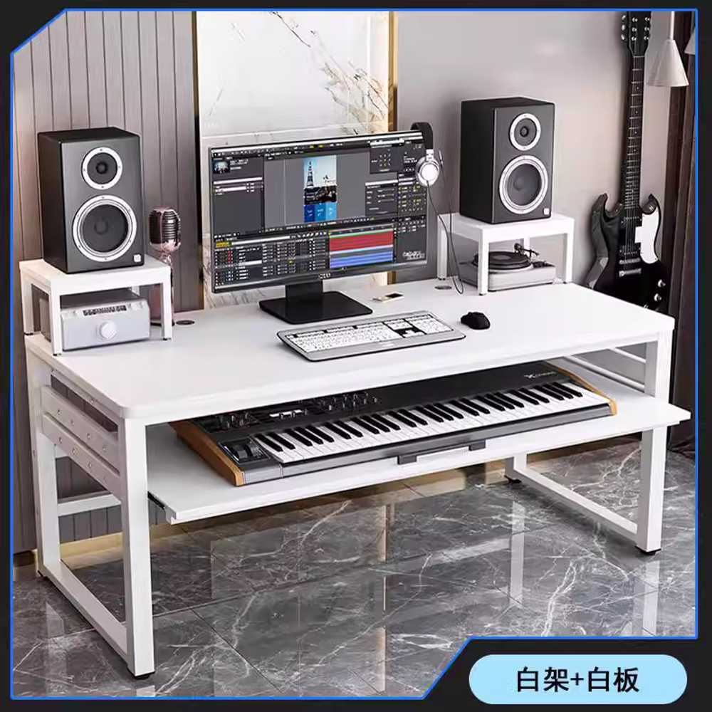 미디테이블 편곡 뮤지션 컴퓨터 건반 홈레코딩 콘솔 140x60x83cm 블랙 프레임+블랙 상판 - 상세 이미지 2