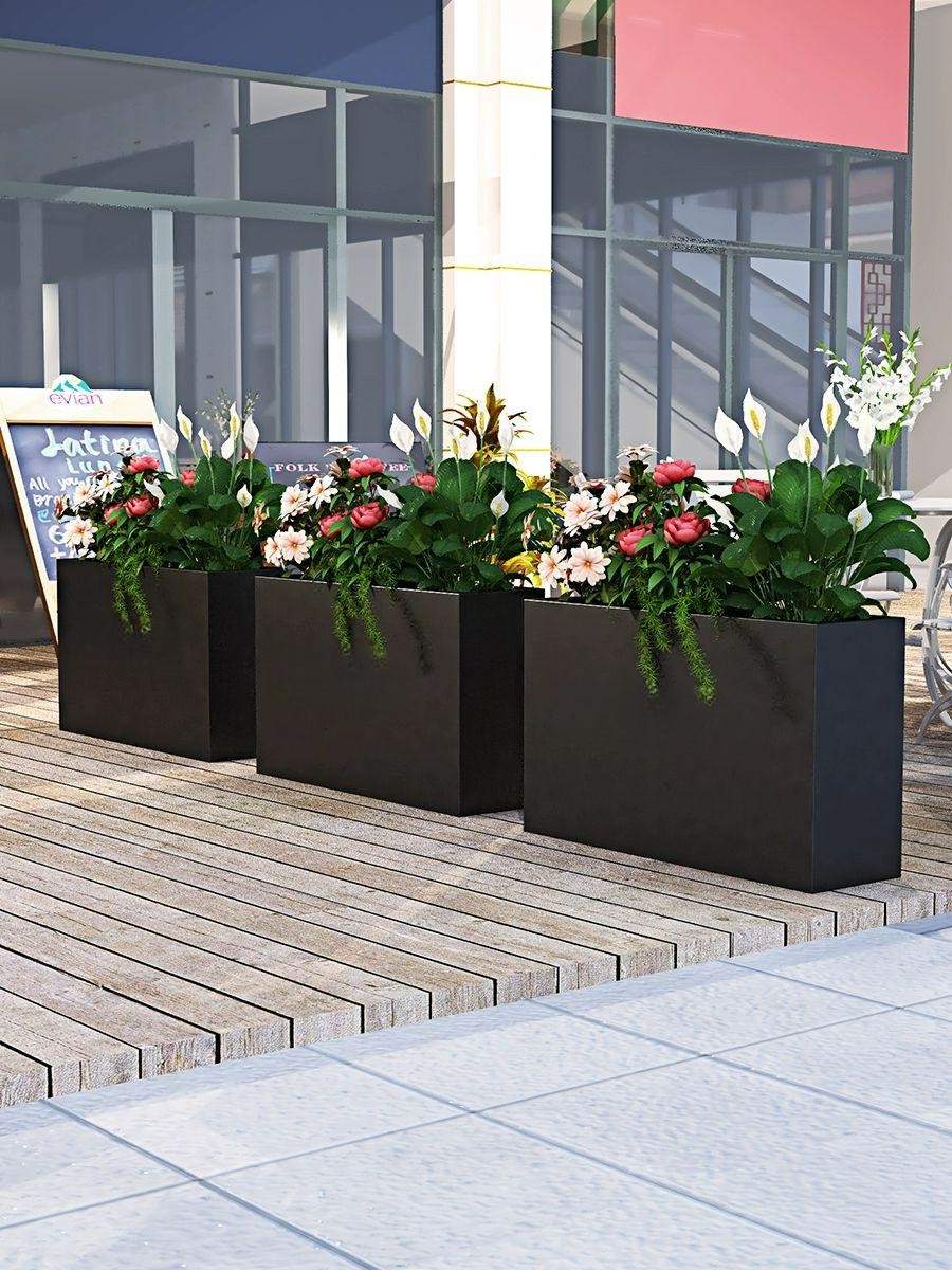 대형 철제 화분 화단 CM 30 80 100 5개 길이 120 x 너비 30 x 높이 60cm - 상품 이미지