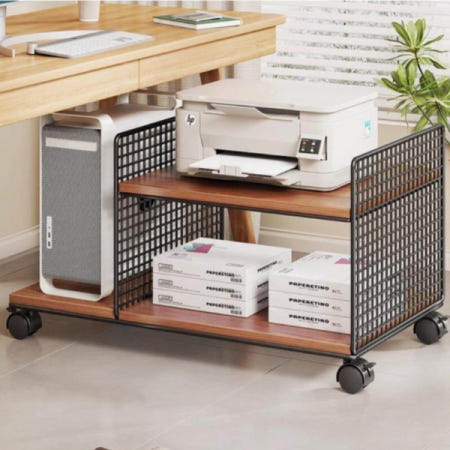 [해외]프린터랙 이동식 선반 사무실 본체 책상아래 데스크탑