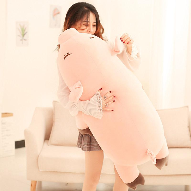 인형 동물 봉제인형 안고 자는 성인 애착인형 롱쿠션 핑크 110cm - 상세 이미지 2