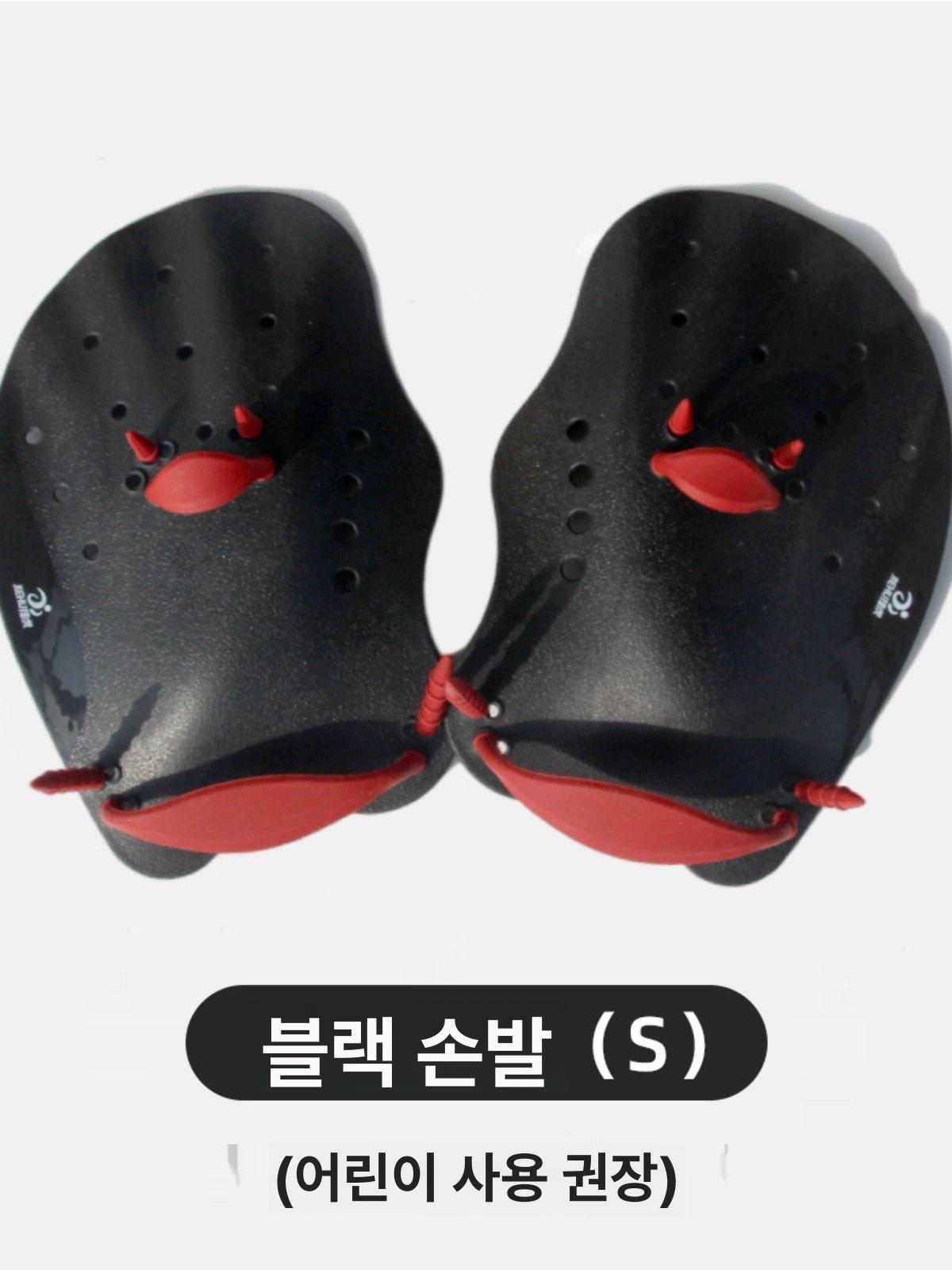 수영 패들 캐치업 손바닥 물갈퀴가 핸드 가능한 용품 프로페셔널 블랙 M 성인 - 상세 이미지 5