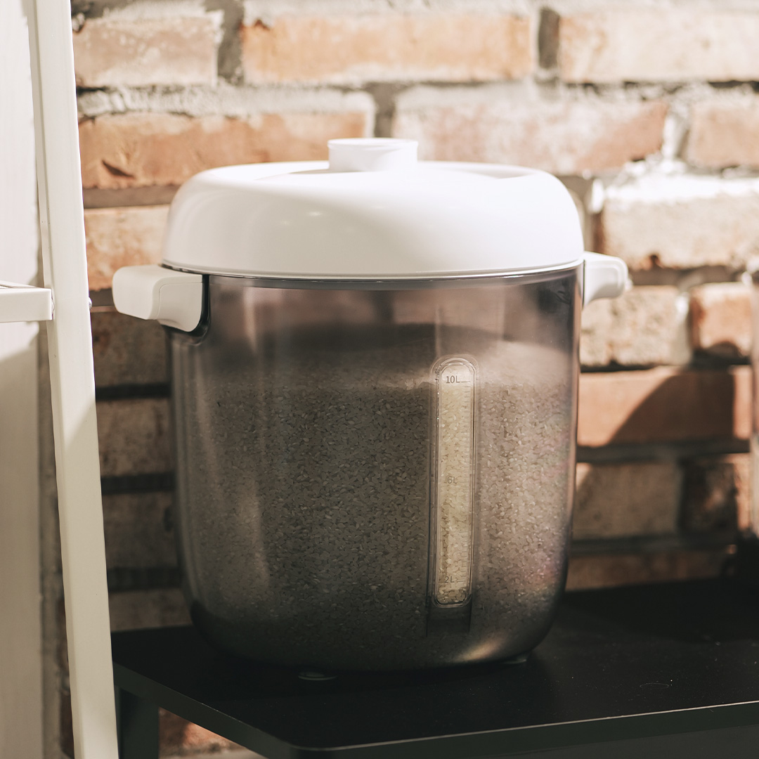 보만 원터치 무선 진공 쌀 보관 통 10kg 밀폐용기 분리세척가능 12kg, 반투명 - 상세 이미지 2