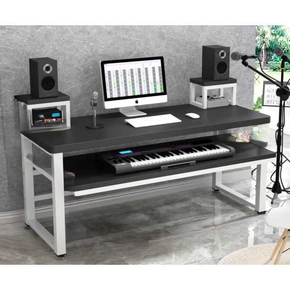 미디테이블 편곡 뮤지션 컴퓨터 건반 홈레코딩 콘솔 140x60x83cm 블랙 프레임+블랙 상판 - 상품 이미지