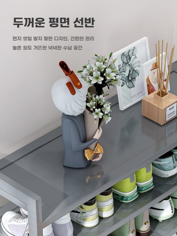 대나무 신발 정리대 현관용 튼튼한 심플 신발장 - 상세 이미지 3