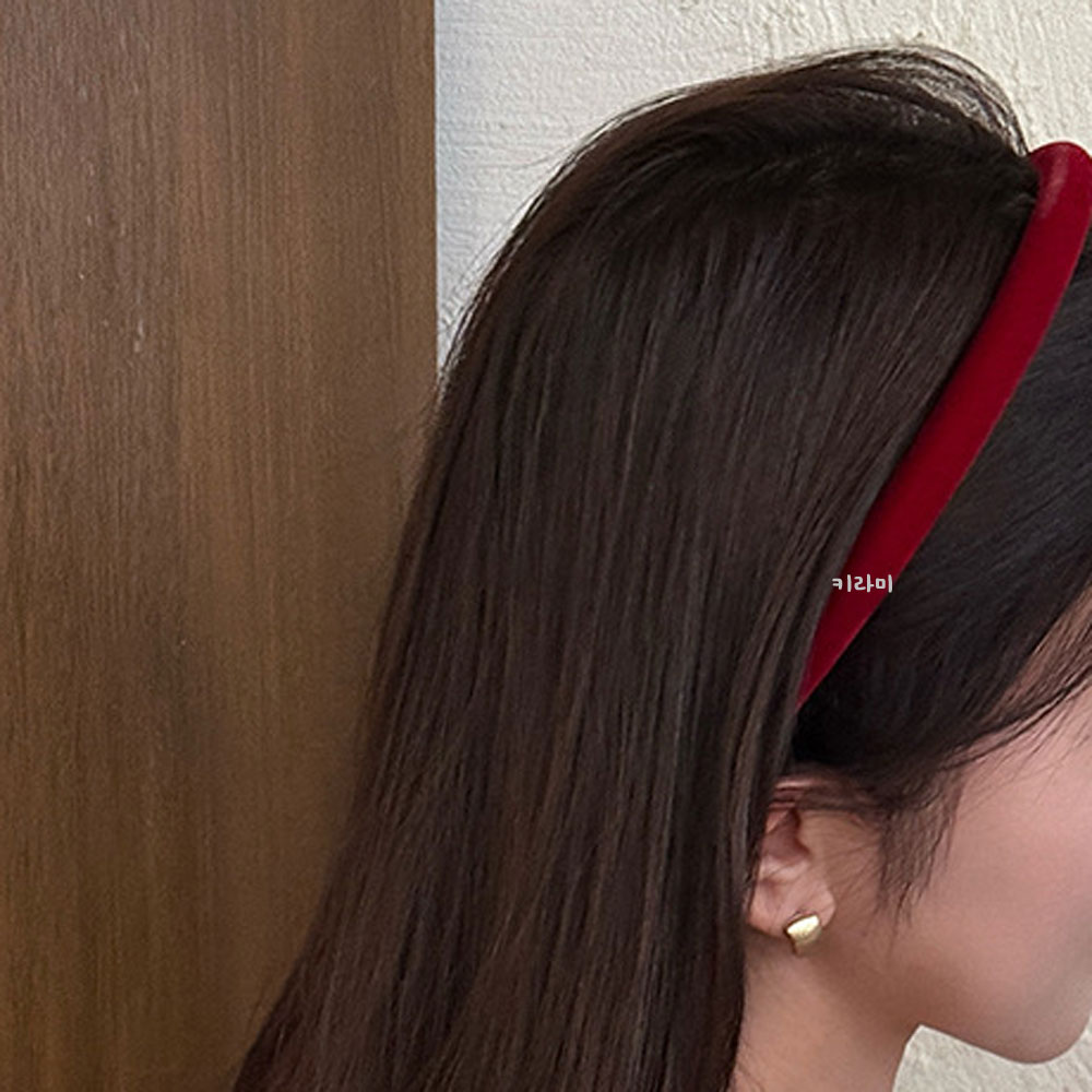 얇은 벨벳 머리띠 귀 편한 데일리 톤다운 슬림 헤어밴드 - 상세 이미지 4