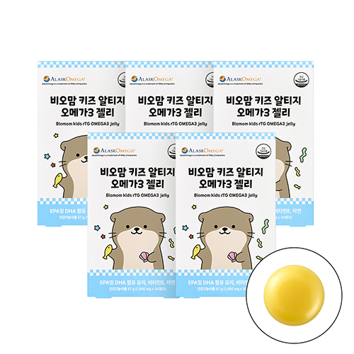 비오맘 키즈 어린이 아기 알티지 오메가3 젤리 30구미, 5개 - 상품 이미지