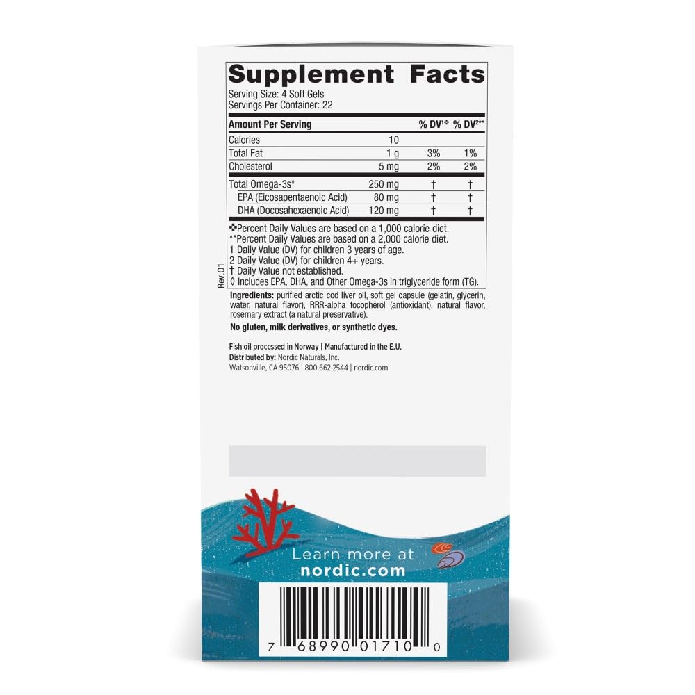 노르딕 내추럴스 어린이 DHA 오메가3 250mg 90 미니 츄어블 딸기 - 상세 이미지 2