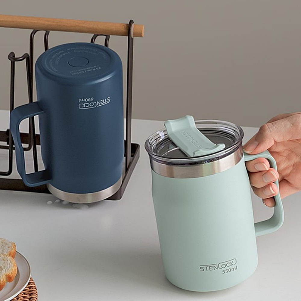 보온 보냉 스텐 머그 텀블러 손잡이 넓은입구 550ml 690ml 박대표마켓 - 상세 이미지 2