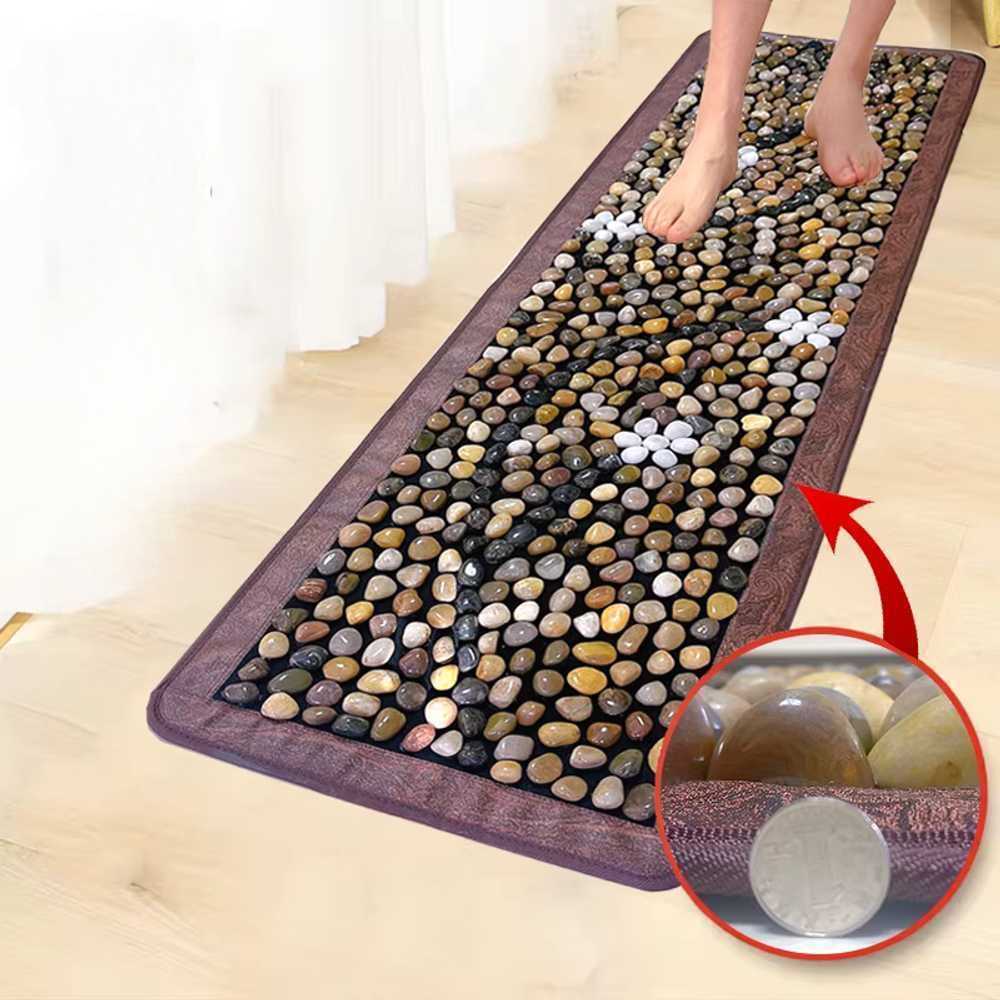 발마사지 매트 운동 발건강 자갈 돌 몽돌 패드 돌길 50x150cm A - 상품 이미지
