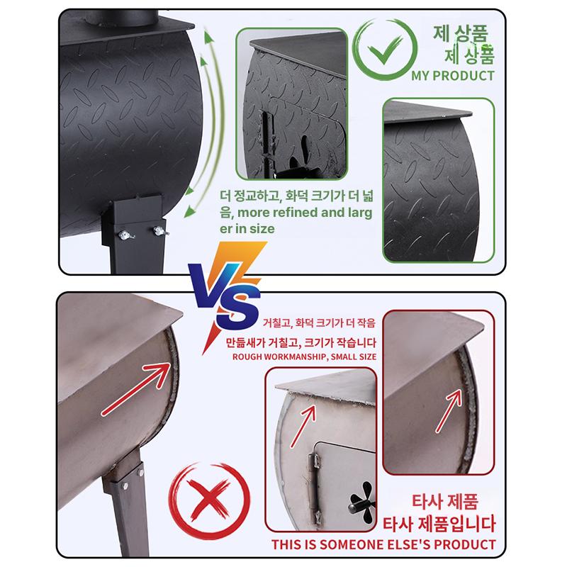 거꾸로타는 난로 리버스 장작 스토브 주물 펠렛 높이 패널 4mm 50 x 35 - 상세 이미지 3
