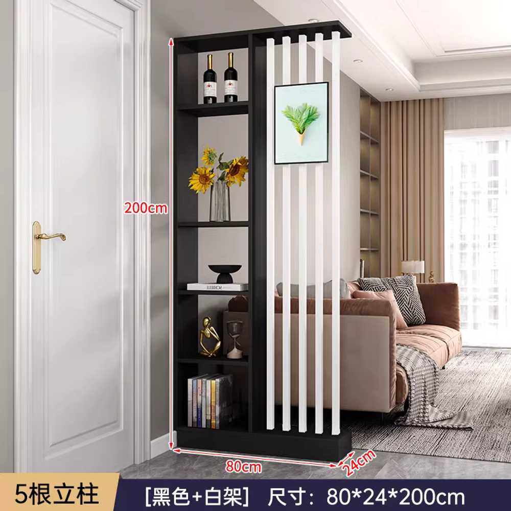 현관 수납파티션 칸막이 분리 인테리어 주방 공간분리 80x24x200cm 화이트 + 화이트프레임 이미지 8