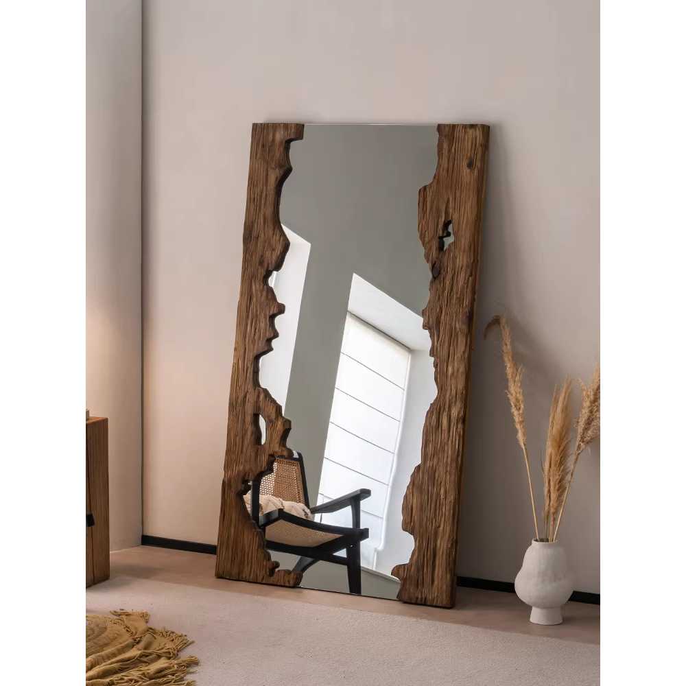 원목 전신 거울 요가 운동 월넛 프레임 비정형 스탠드 160x80cm - 상세 이미지 5