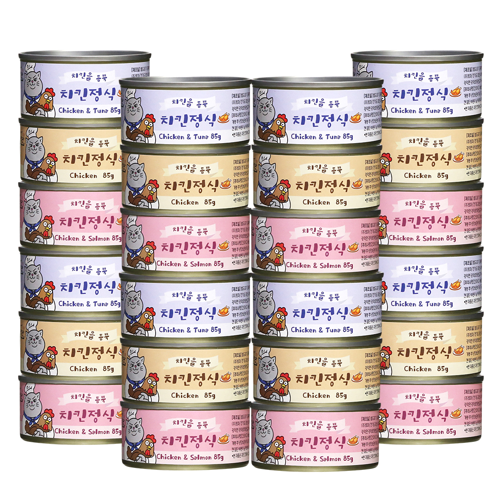 냥냥식당 치킨정식 고양이캔 콤보(3종 8개씩), 85g, 24개 - 상품 이미지