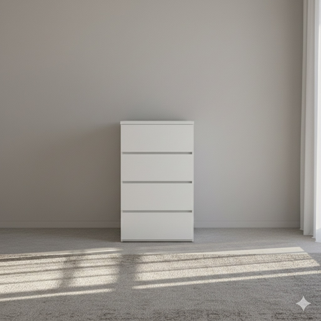 두리앳가구 노엘 속깊은 서랍장 600mm, 4단, 크림화이트 솔직 후기 | 실제 배치 사진 포함 - 대표 이미지