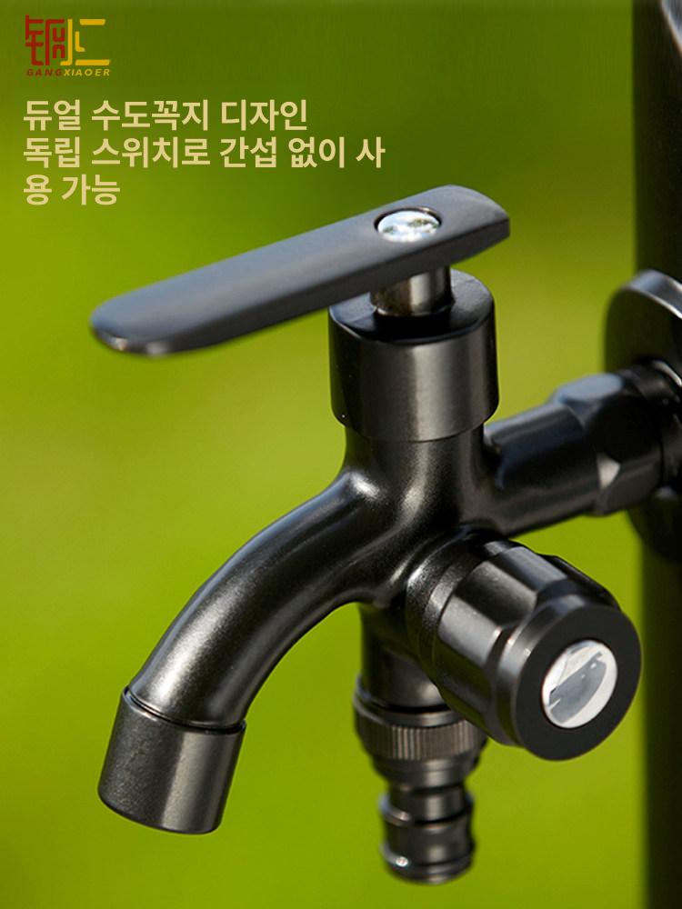 부동 수전 수도관 스테인리스 제품 야외수도 동파방지 짧은형 이중출구 수도꼭지 - 상세 이미지 3