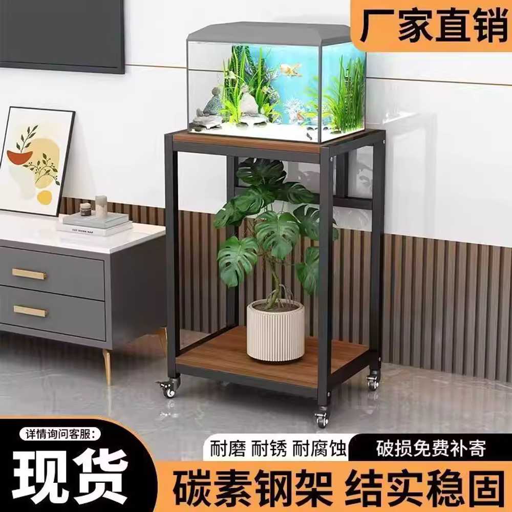 어항 테이블 받침대 캐비닛 강화 수족관 수조 철제 화이트+화이트 바퀴형 60x40cm 2단 이미지 7